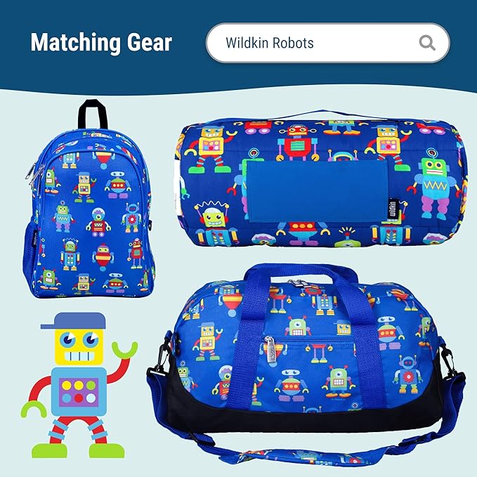Wildkin Kids Insulated Lunch Bag – Reusable, Ideal for Hot/Cold Snacks, School & Travel - Robots