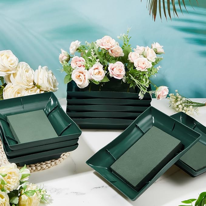 Sabary 18 Pack Large Size 8.5 x 6.7 Inch Floral Foam Bowl Floral Arrangements Supplies Foam in Bowls Flower Bowl with Blocks Kits for Table Party Wedding Festival Flower Holiday Decorating