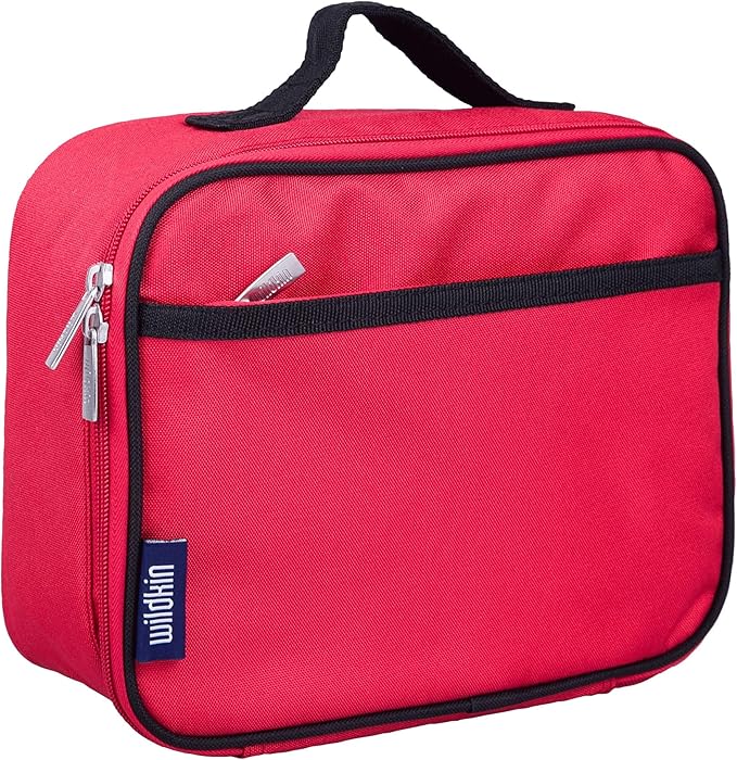 Wildkin Kids Insulated Lunch Box – Durable and Reusable for School & Travel - Cardinal Red