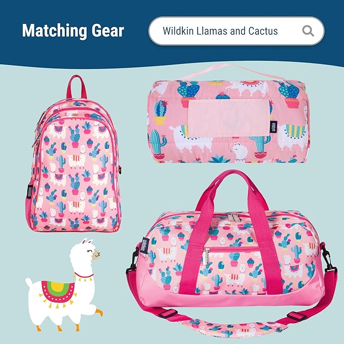 Wildkin Kids Insulated Lunch Box – Durable and Reusable for School & Travel - Llamas and Cactus