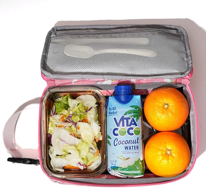 Cerbonny Small Lunch Box, Mini Cooler Bag with Buckle Handle, Insulated for Work, School, Travel - Pink Unicorn