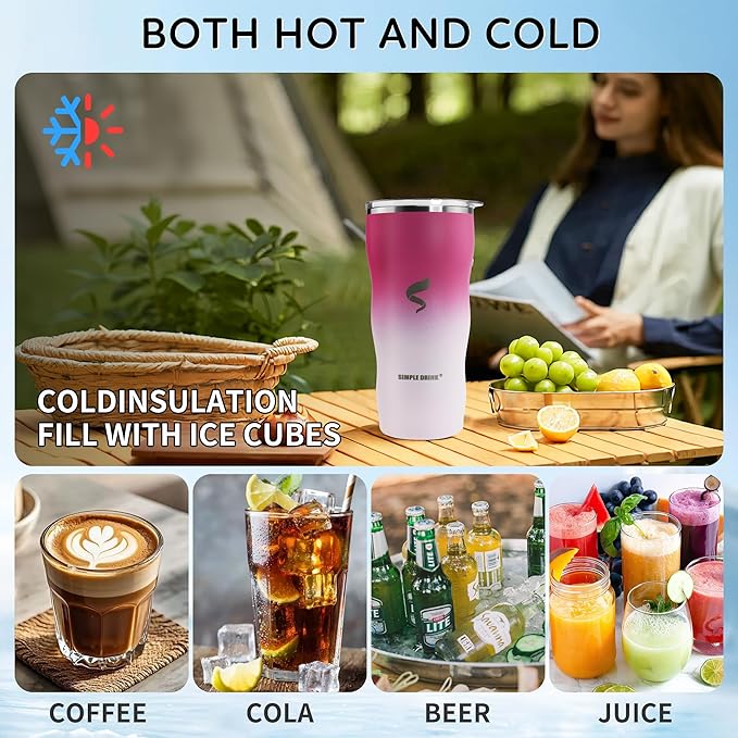 20Oz Insulated Tumbler With Straw And Lid,Stainless Steel Coffee Cup, Double Wall Vacuum Travel Mug,Spill proof Iced Coffee Tumbler, Mom tumbler, White Red Tumbler