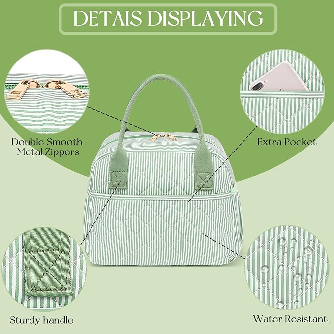 CAMTOP Lunch Box for Women Men Insulated Lunch Bag Lunch Tote Bag Leakproof Thermal Cooler Large Capacity for Travel Work School Picnic