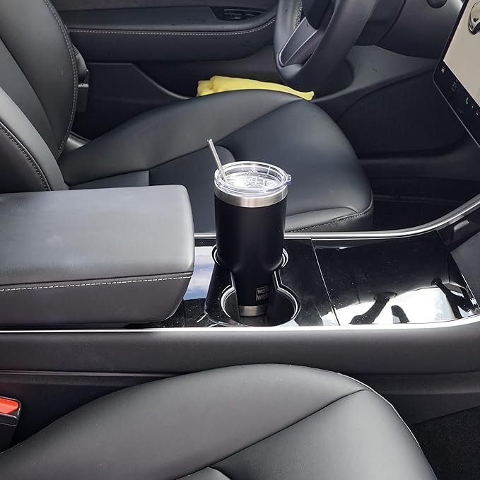 WETOWETO 20oz Tumbler, Stainless Steel Vacuum Insulated Coffee Tumbler Cup, Double Wall Powder Coated Leak-proof Travel Coffee Mug Cup (Black, 1 Pack)