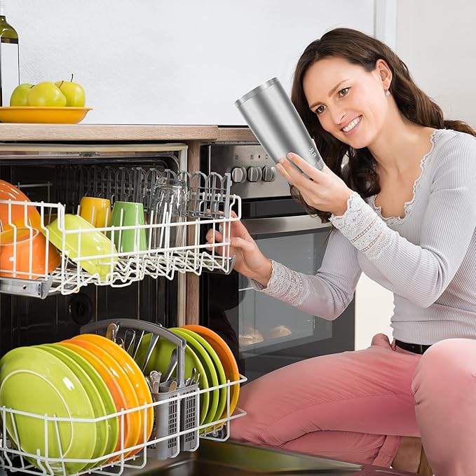 WETOWETO 20oz Tumbler, Stainless Steel Vacuum Insulated Water Coffee Tumbler Cup, Double Wall Powder Coated Spill-Proof Travel Mug Thermal Cup for Home Outdoor (Stainless, 1 Pack)