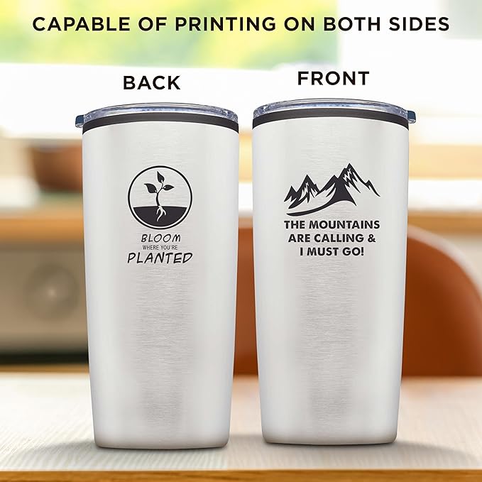 Custom Plastic Tumblers 20 oz. Set of 12, Personalized Bulk Pack - With lids, Ice Coffee Tumbler, To Go Cup, Insulated - Silver