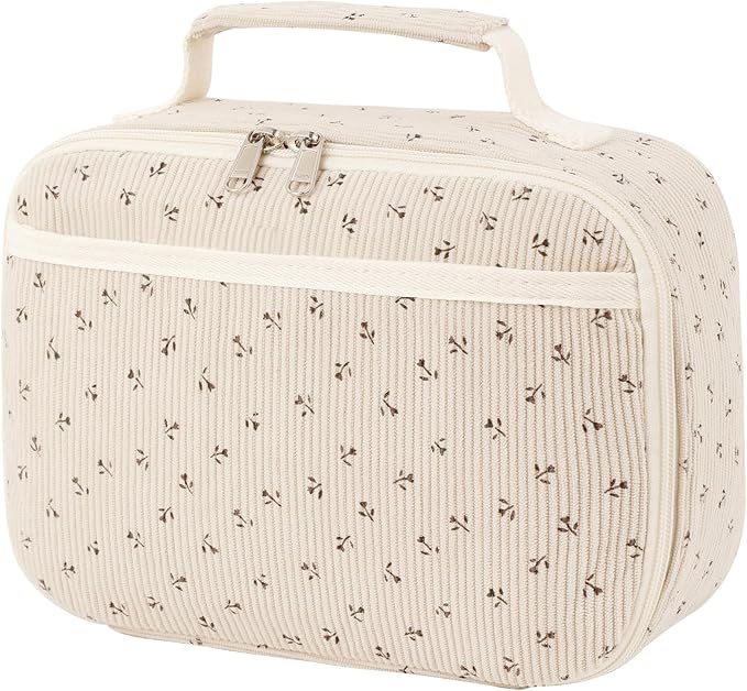 Bluboon Kids Girls Lunch Bag Insulated Lunch Box for school Corduroy Lunch Cooler Organizer School Kids Lunch Tote