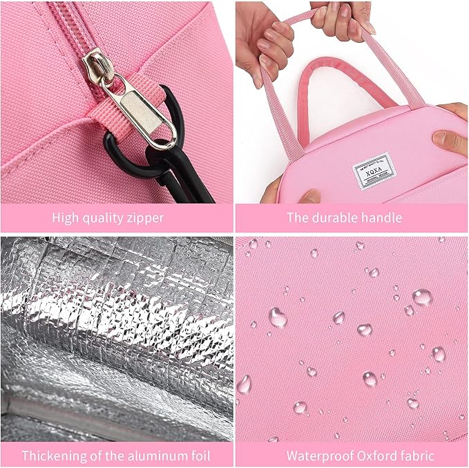 XQXA Lunch Bag Reusable Insulated Cooler Water Resistant Lunch Box Adult Tote Lunch Bag for Women/Men Work Picnic Beach or Travel
