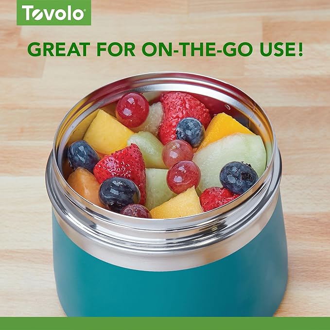 Tovolo 1 Quart Food Traveler Marine Blue - Stainless Steel Food Storage Container, Double Wall Insulated Thermos for Hot and Cold Food, Spill-Proof Travel Container, BPA-Free, Dishwasher Safe