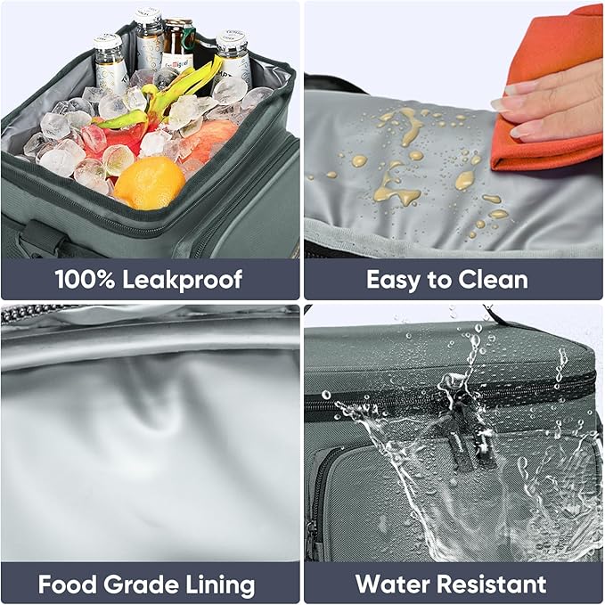 BALEINE Insulated Lunch Bag for Men Women, 22 Can Leakproof Cooler Bag with Adjustable Shoulder Strap for Work Picnic, Lunch Box for Women Men (Large, Blue)