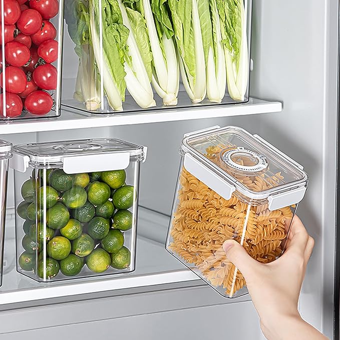 3 Pack Cereal Containers Storage Set,Airtight Food Storage Containers with Lids and Time Recording,BPA Free Dispenser Plastic Cereal Storage Keeper Kitchen,Pantry Organization Organizer Box