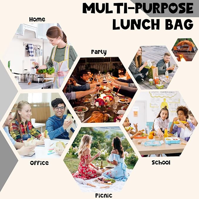 Bluboon Lunch Bag for Women Men Cute Corduroy Lunch Tote Bags Reusable Insulated Lunch Box Large Capacity Reusable Insulated Cooler for Work Picnic or Travel