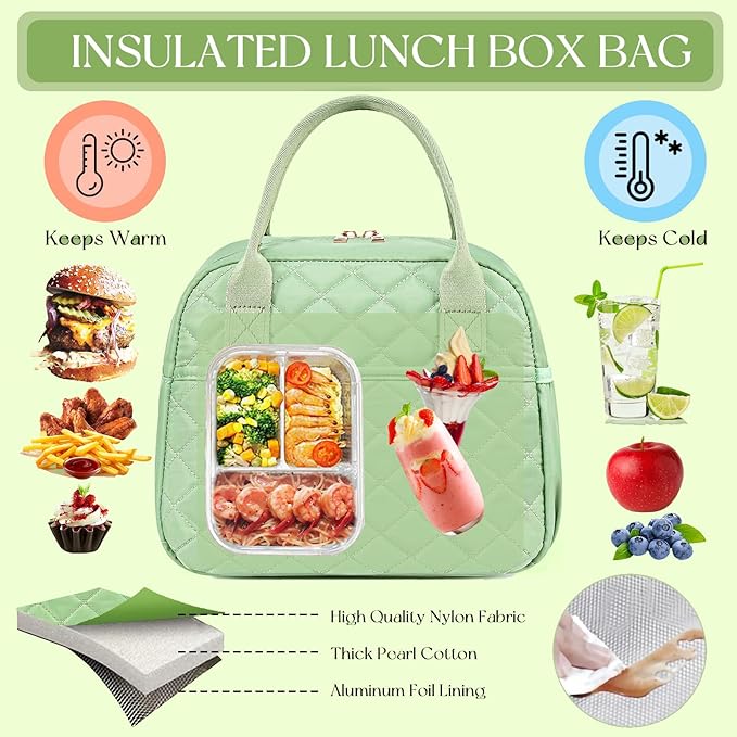 CAMTOP Lunch Box for Women Men Insulated Lunch Bag Lunch Tote Bag Leakproof Thermal Cooler Large Capacity for Travel Work School Picnic