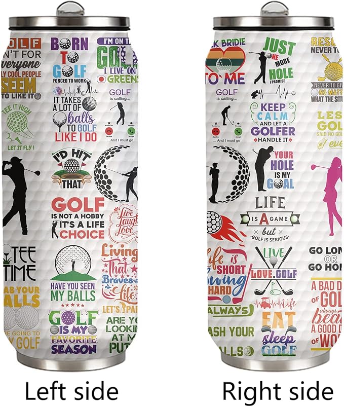 Golf Tumbler Cup With Lid - Travel Mug, Birthday Gifts for Golf Lovers, Stainless Steel Vacuum Coffee Cup for Women Men, 17 Oz