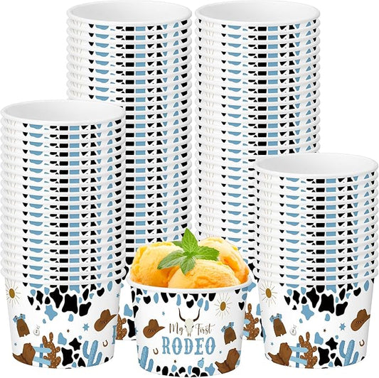 50 Pack My First Rodeo Birthday Party Supplies Decorations 1st Rodeo Party Treat Snack Cups 9 oz Western Cowboy Disposable Dessert Bowls Paper Soup Bowls for Hot or Cold Food Boy Baby Shower