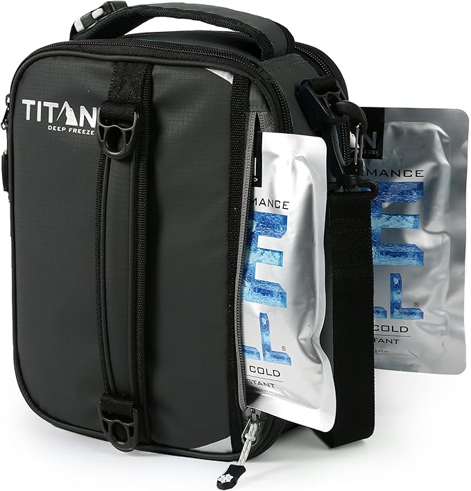 Titan High Performance Fridge Cold Expandable Insulated Lunch Box - Black/Silver