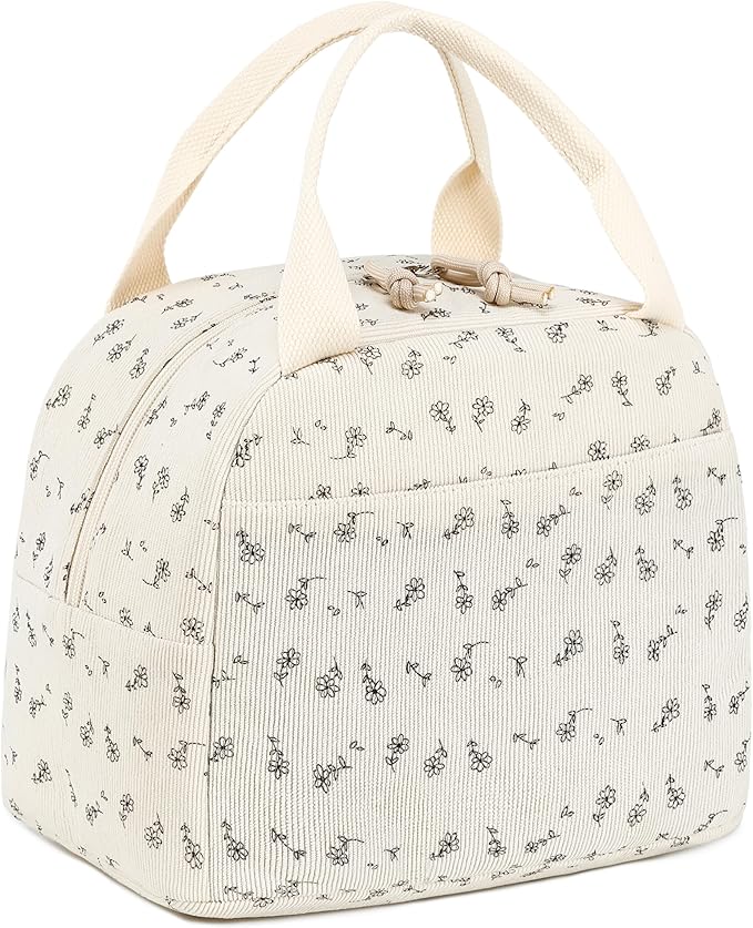 BTOOP Lunch Box for Women Men Cute Corduroy Lunch Bags Large Capacity Insulated Lunch Tote Bag For Work Travel Or Picnic