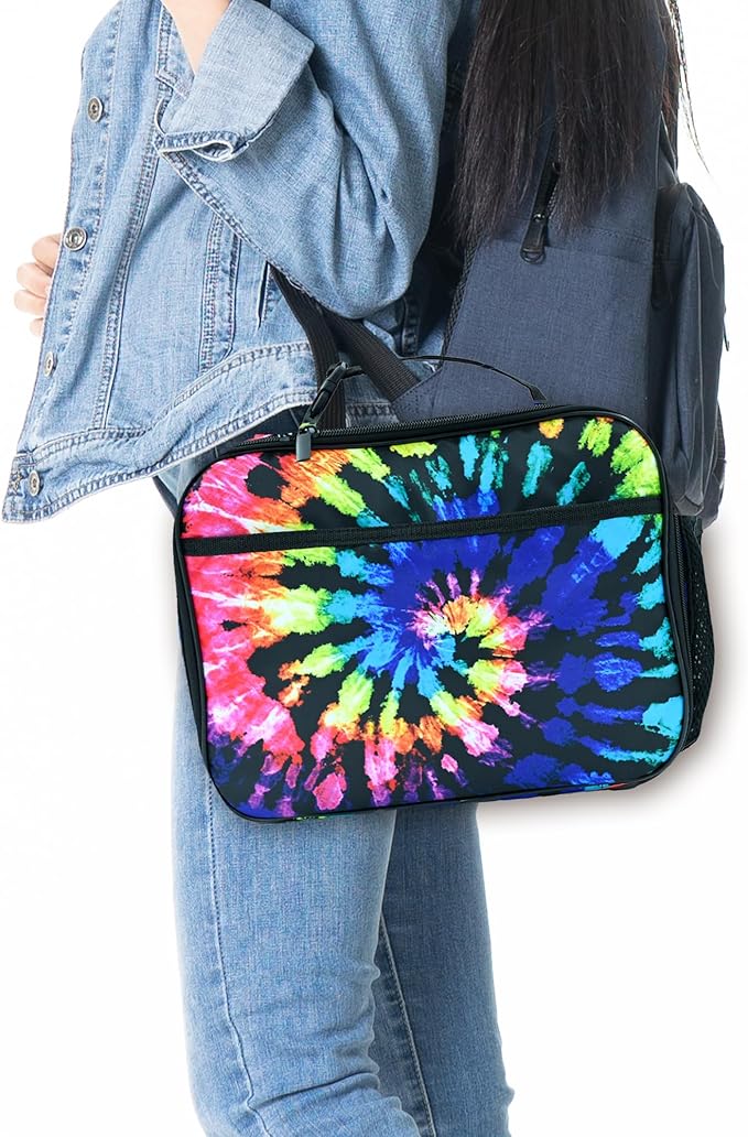 Tie Dye Lunch Box Insulated Reusable Lunch Bag Tote Cooler for Women Men Boy Girl School Work Office Picnic