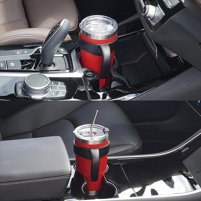 WETOWETO 20oz Tumbler with 2 lids and 2 straws, Stainless Steel Vacuum Insulated Water Coffee Tumbler Cup, Double Wall Powder Coated Leak-proof Travel Mug (Red, 1 Pack)