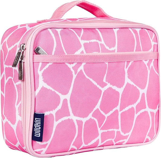 Wildkin Kids Insulated Lunch Box – Durable and Reusable for School & Travel - Pink Giraffe