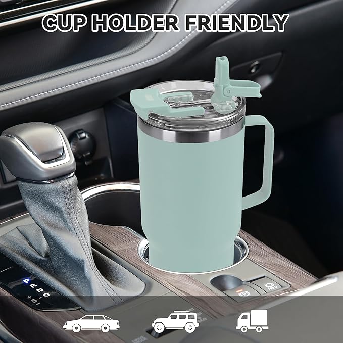 HASLE OUTFITTERS 30oz Tumbler Bulk with Handle, Insulated Travel Coffee Mug Set with Handle Leak-Proof Double Wall Stainless Steel Vacuum Tumblers Pack Metal Cup for Hot and Cold Drink