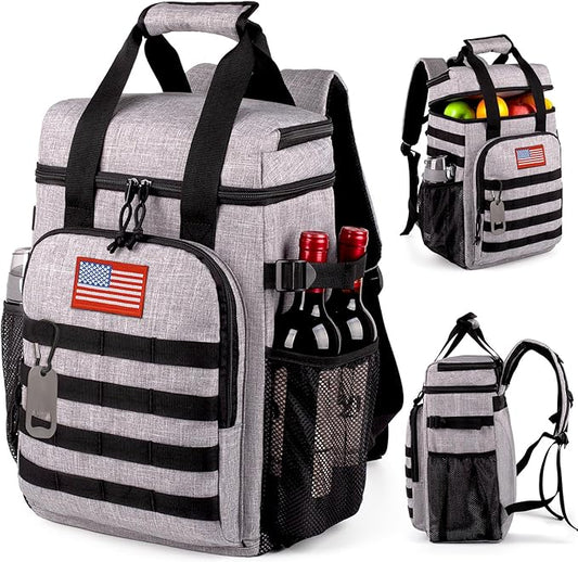 Tactical Backpack Cooler,Lunch Backpack for Men Adults Work with Handle，Soft Cooler Backpack Insulated Waterproof Leak Proof