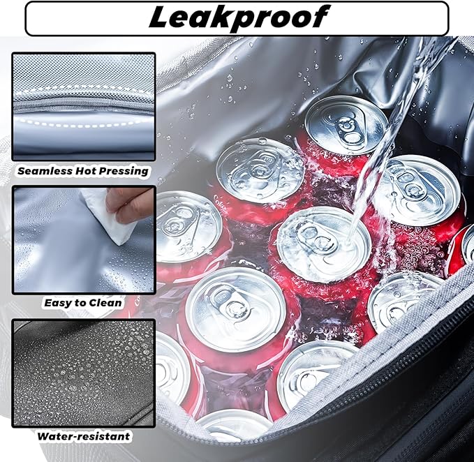 THESTARS Mens Lunchbox for Work, Thermal Insulated Double Deck Lunch Bag, Large Lunch Box Leak Resistant with Premium 900D Heavy-Duty and Durable Waterproof Oxford Fabric for Work (16L)