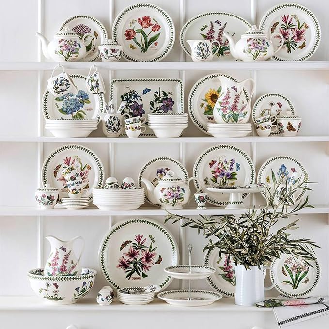 Portmeirion Botanic Garden 12" Entertaining Platter, Sunflower Motif - Durable Porcelain Tableware, Chip-Resistant Glaze, Dishwasher, Microwave, Freezer, Oven Safe - Elegant Farmhouse Serveware