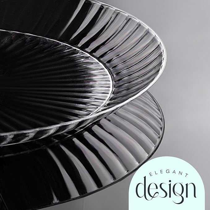 PLASTICPRO 30 Pack Crystal Like Clear Disposable 9 inch Plastic Plates Dinner Dishes Plates for Special Occasions Parties