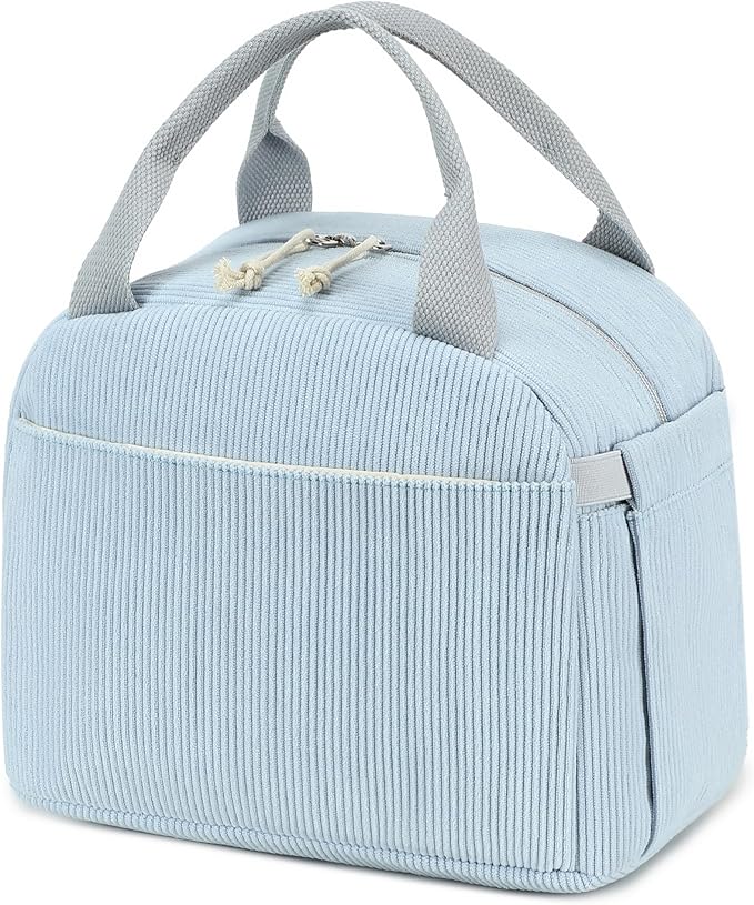 Bluboon Lunch Bag for Women Men Cute Corduroy Lunch Tote Bags Reusable Insulated Lunch Box Large Capacity Reusable Insulated Cooler for Work Picnic or Travel