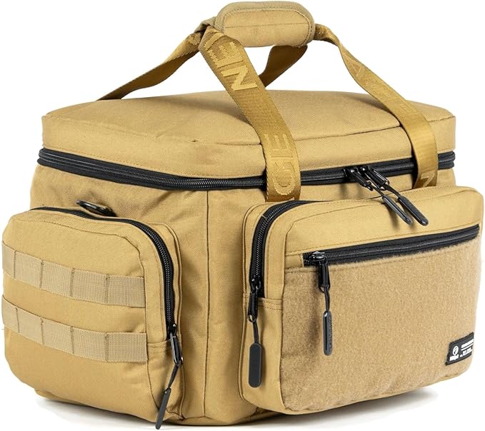 WOLFpak 20L Mini Tactical Lunch Box Cooler Bag - Water-Resistant 1000D Fabric, Insulated, Multiple Pockets, MOLLE & Patch Panel, Ideal for Work, Gym, Hiking (Khaki)