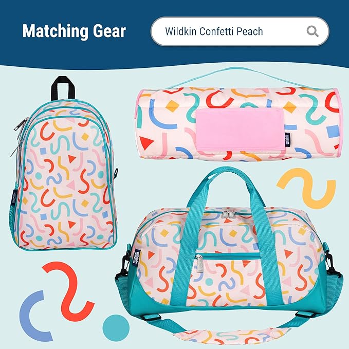 Wildkin Kids Insulated Lunch Box – Durable and Reusable for School & Travel - Confetti Peach