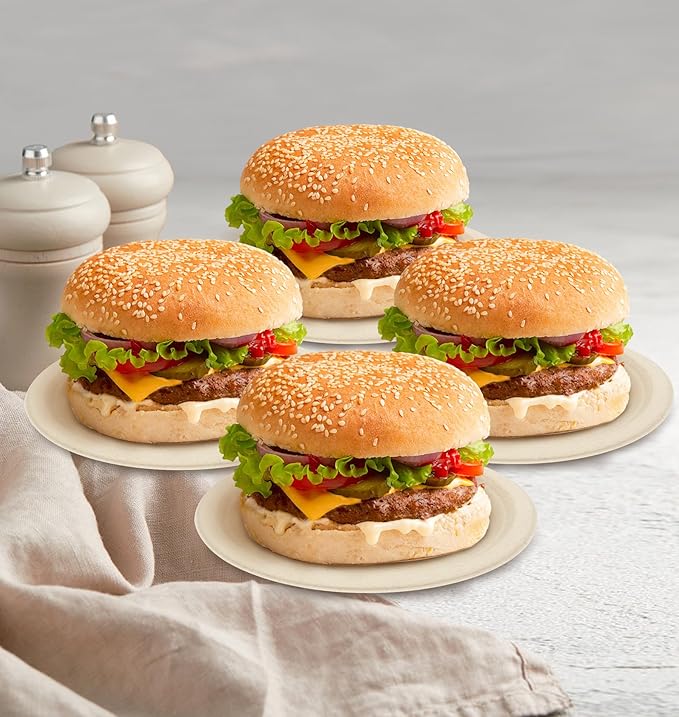 BLUE TOP 100% Compostable Disposable Paper Plates Heavy Duty Waterproof Plates-50 Pack 7 inch Eco-Friendly Plates, Natural Biodegradable Sugarca Bagasse Dinner Plates Unbleached Brown