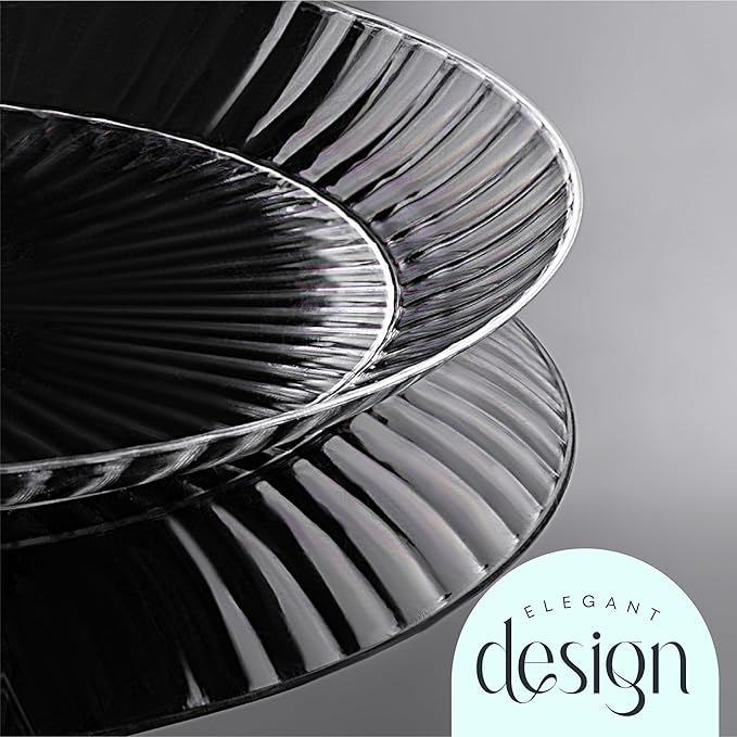 PLASTICPRO 30 Pack Crystal Like Clear Disposable 7 inch Plastic Plates Dinner Dishes Plates for Special Occasions Parties