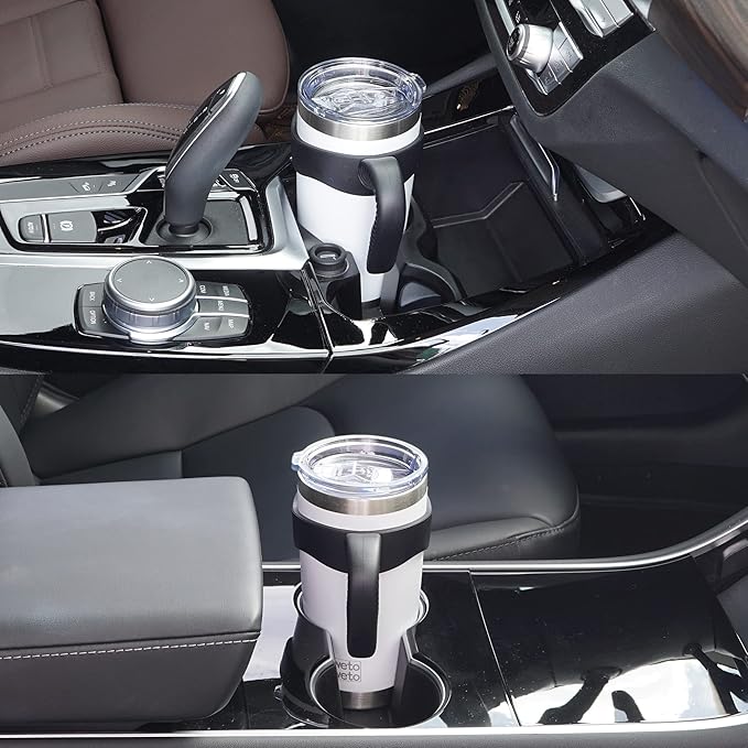 WETOWETO 20oz Tumbler with 2 lids and 2 straws, Stainless Steel Vacuum Insulated Water Coffee Tumbler Cup, Powder Coated Spill-Proof Travel Mug Thermal Cup for Hot and Cold Drinks(White, 1 Pack)