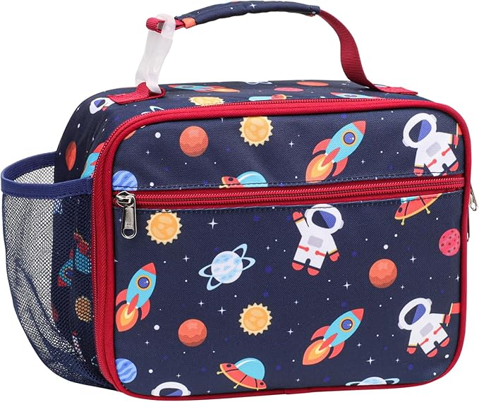 Bagseri Kids Lunch Bag Boys - Insulated Lunch Box for Kids Reusable Leak-Proof Boys Lunch Bag Toddler Lunch Box for Daycare and School, Space Astronaut