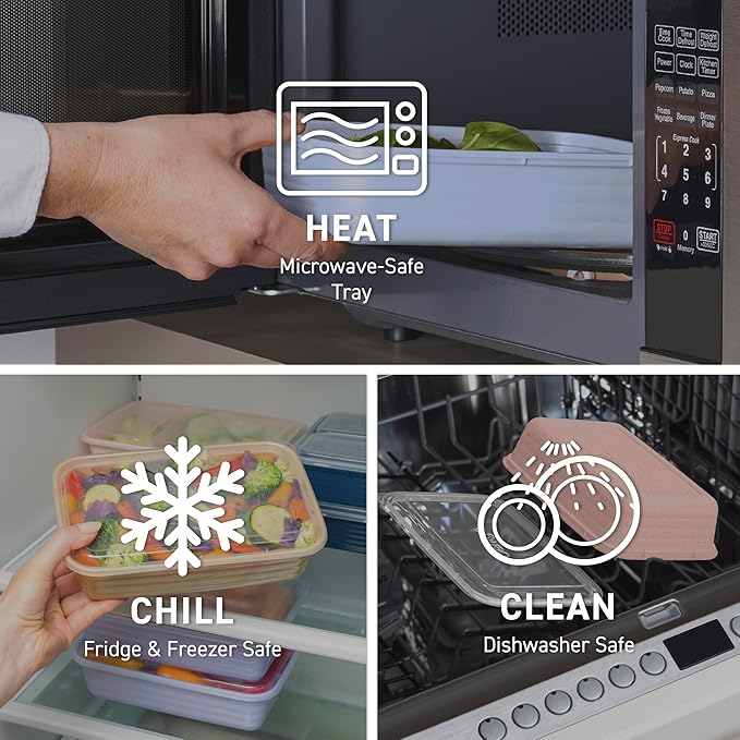 Bentgo Prep - 20-Piece 1-Compartment Reusable Meal Prep Containers with Lids, PFAS & BPA Free Materials, Durable, Microwave, Freezer, & Dishwasher Safe To Go Food Storage (Mint)