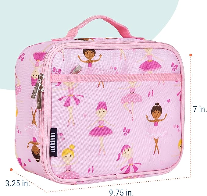 Wildkin Kids Insulated Lunch Box – Durable and Reusable for School & Travel - Ballerina
