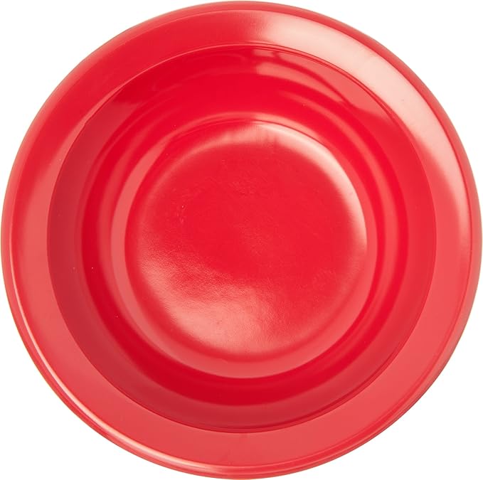 Carlisle FoodService Products Kingline Plastic Rimmed Fruit Bowl, 4.75 fl. oz. Capacity, 4-19/32" Dia. x 1.29" H, Red (Pack of 2)