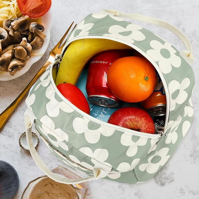 Bluboon Lunch Bag for Women Men Cute Corduroy Lunch Tote Bags Reusable Insulated Lunch Box Large Capacity Reusable Insulated Cooler for Work Picnic or Travel