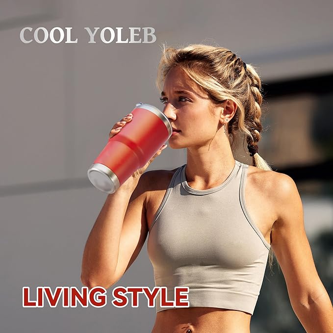 30 oz Tumbler with Lid Stainless Steel Tumblers Vacuum Insulated Cup Reusable Powder Coated Travel Mug Double Wall Leak Proof Portable Cups Keep Cold Drinks for 12 Hours, Wine Red, 1 Pack