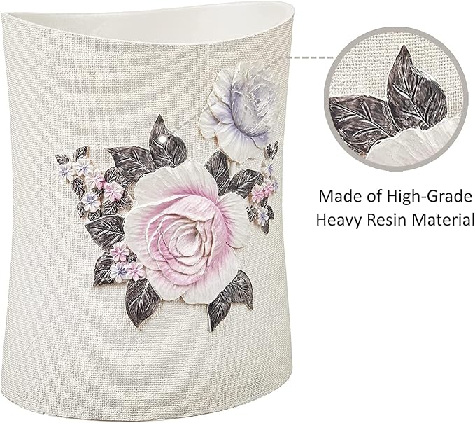 Popular Bath Waste Basket, Michelle Collection, 10x8, Lilac