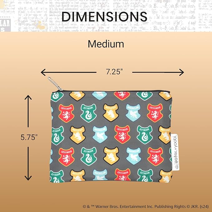 Yoobi Harry Potter X Reusable Snack Bags – 3 Food-Safe Lunch Bags in Various Sizes with Cute Harry Potter Designs – Magical Gift for Kids & Adults