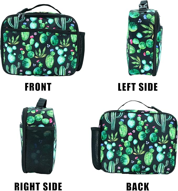 Cactus Lunch Box Insulated Reusable Lunch Bag Tote Cooler for Women Men Boy Girl School Work Office Picnic