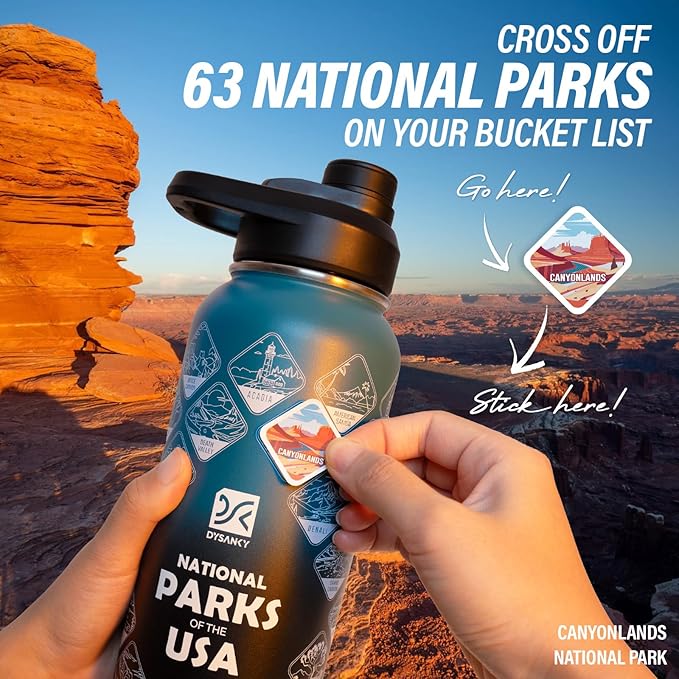 32 oz Insulated Water Bottle | Thickened Stainless Steel Vacuum Metal | Portable Sports Water Jug for Gym and Hiking with Straw, Carrier Bag, Handle Strap | BPA-Free 32 oz