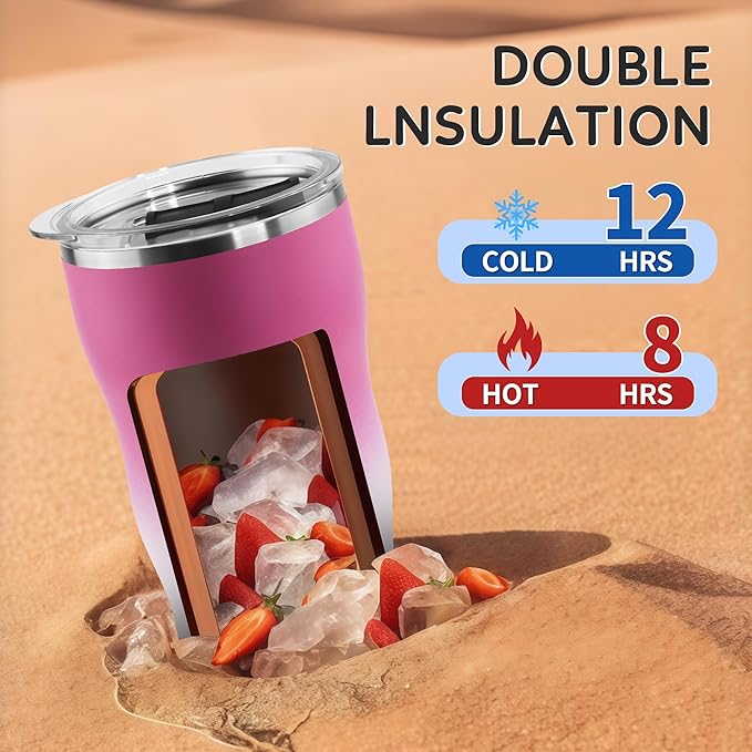 20Oz Insulated Tumbler With Straw And Lid,Stainless Steel Coffee Cup, Double Wall Vacuum Travel Mug,Spill proof Iced Coffee Tumbler, Mom tumbler, White Red Tumbler
