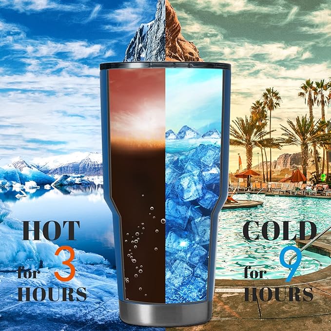 HASLE OUTFITTERS 30oz Stainless Steel Tumbler, Double Wall Vacuum Insulated Travel Mug Tumbler, Durable Insulated Coffee Mug, Gift Box Set (Dark Blue, 4)