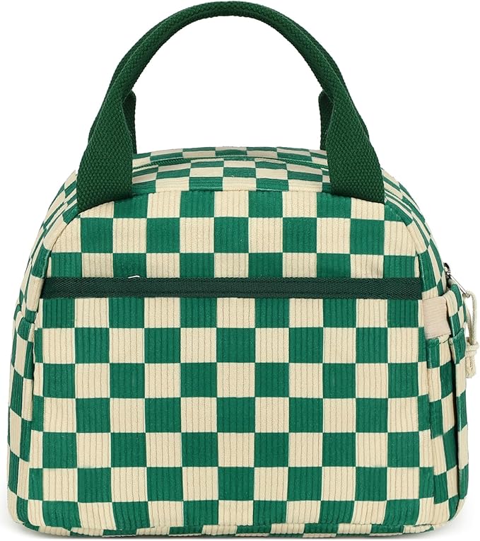 Bluboon Lunch Box for Women men Insulated Cute Corduroy Lunch bag, Reusable Cooler Bag for Work, Picnic, Travel