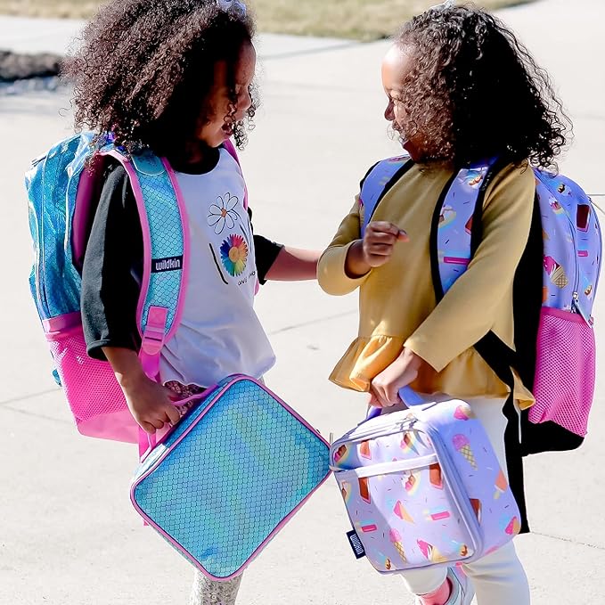 Wildkin Kids Insulated Lunch Box – Durable and Reusable for School & Travel - Mermaid Scales