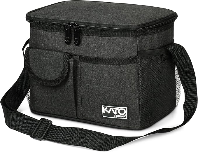 Tirrinia Insulated Lunch Bag for Women Men, Leakproof Lunch Box Containers for Adult, Work, School, Soft Lunchbox for Kids,Boys, Adult Cooler Bag for Picnic Hiking Beach,Black